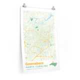 Greensboro North Carolina City Street Map Poster-Allegiant Goods Co. Vintage Sports Apparel