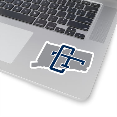 Connecticut Home State Sticker (Grey & Navy Blue)-Allegiant Goods Co. Vintage Sports Apparel