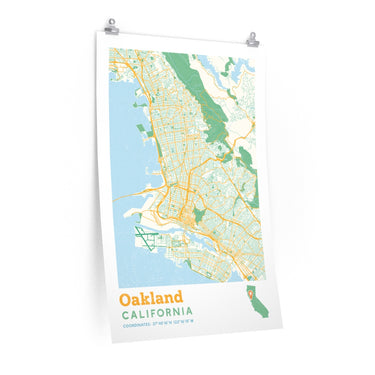 Oakland California City Street Map Poster-Allegiant Goods Co. Vintage Sports Apparel