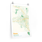 Reno Nevada City Street Map Poster-Allegiant Goods Co. Vintage Sports Apparel