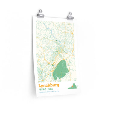 Lynchburg Virginia City Street Map Poster-Allegiant Goods Co. Vintage Sports Apparel