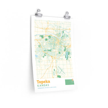 Topeka Kansas City Street Map Poster-Allegiant Goods Co. Vintage Sports Apparel