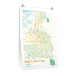 Salt Lake City Utah City Street Map Poster-Allegiant Goods Co. Vintage Sports Apparel