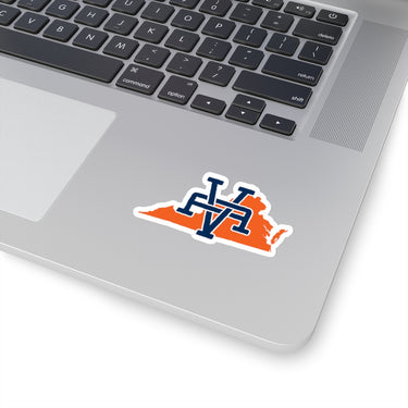 Virginia Home State Sticker (Navy Blue & Orange)-Allegiant Goods Co. Vintage Sports Apparel