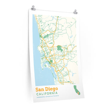 San Diego California City Street Map Poster-Allegiant Goods Co. Vintage Sports Apparel
