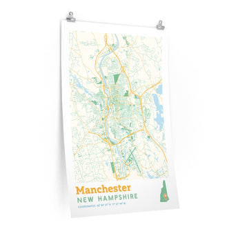 Manchester New Hampshire Street Map Poster-Allegiant Goods Co. Vintage Sports Apparel