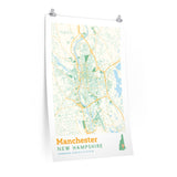 Manchester New Hampshire Street Map Poster-Allegiant Goods Co. Vintage Sports Apparel