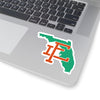 Florida Home State Sticker (Green & Orange)-4x4"-Allegiant Goods Co. Vintage Sports Apparel