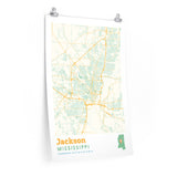 Jackson Mississippi City Street Map Poster-Allegiant Goods Co. Vintage Sports Apparel