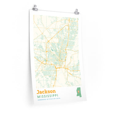 Jackson Mississippi City Street Map Poster-Allegiant Goods Co. Vintage Sports Apparel