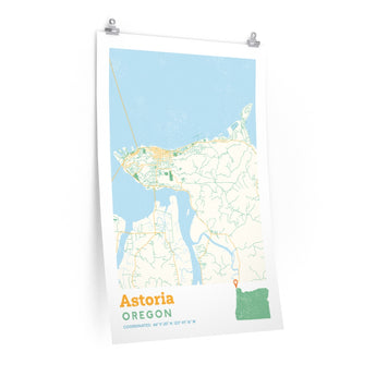 Astoria Oregon City Street Map Poster-Allegiant Goods Co. Vintage Sports Apparel