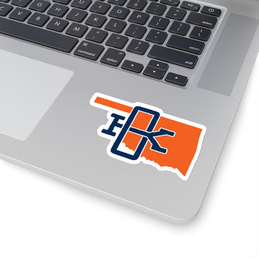 Oklahoma Home State Sticker (Orange & Navy Blue)-Allegiant Goods Co. Vintage Sports Apparel