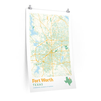 Fort Worth Texas City Street Map Poster-Allegiant Goods Co. Vintage Sports Apparel