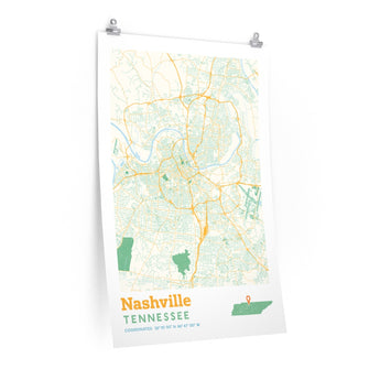 Nashville Tennessee City Street Map Poster-Allegiant Goods Co. Vintage Sports Apparel