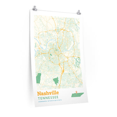 Nashville Tennessee City Street Map Poster-Allegiant Goods Co. Vintage Sports Apparel
