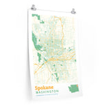 Spokane Washington City Street Map Poster-Allegiant Goods Co. Vintage Sports Apparel