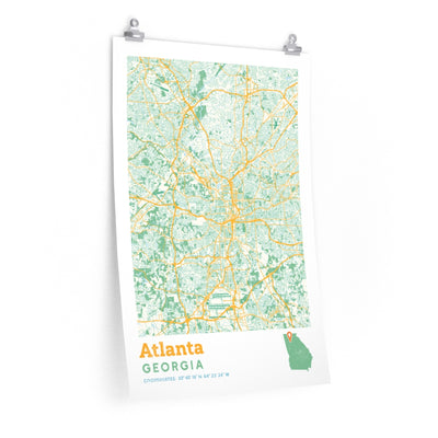 Atlanta Georgia City Street Map Poster-20″ × 30″-Allegiant Goods Co. Vintage Sports Apparel