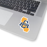 California Home State Sticker (Yellow & Navy Blue)-Allegiant Goods Co. Vintage Sports Apparel