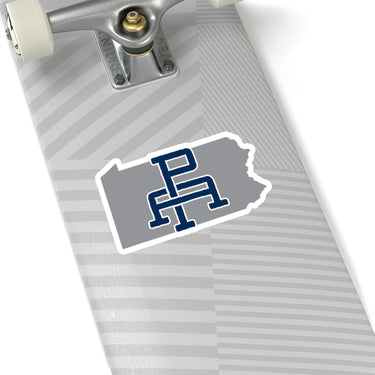 Pennsylvania Home State Sticker (Navy Blue & Grey)-Allegiant Goods Co. Vintage Sports Apparel