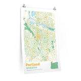 Portland Oregon City Street Map Poster-Allegiant Goods Co. Vintage Sports Apparel