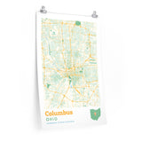 Columbus Ohio City Street Map Poster-Allegiant Goods Co. Vintage Sports Apparel