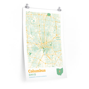 Columbus Ohio City Street Map Poster-Allegiant Goods Co. Vintage Sports Apparel
