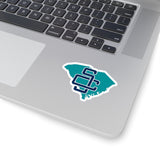 South Carolina Home State Sticker (Teal & Navy Blue)-3x3"-Allegiant Goods Co. Vintage Sports Apparel