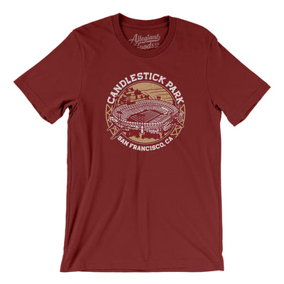 Candlestick Park Men/Unisex T-Shirt-Cardinal-Allegiant Goods Co. Vintage Sports Apparel