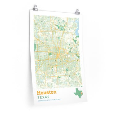 Houston Texas City Street Map Poster-Allegiant Goods Co. Vintage Sports Apparel