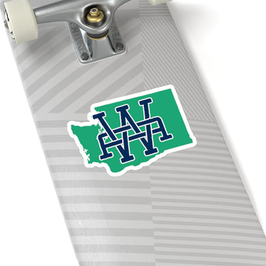 Washington Home State Sticker (Green & Navy Blue)-Allegiant Goods Co. Vintage Sports Apparel