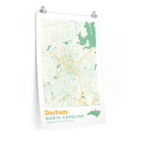 Durham North Carolina City Street Map Poster-Allegiant Goods Co. Vintage Sports Apparel