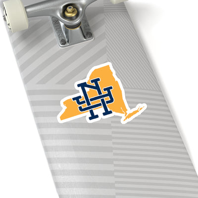 New York Home State Sticker (Yellow & Navy Blue)-6x6"-Allegiant Goods Co. Vintage Sports Apparel