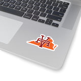 Virginia Home State Sticker (Maroon & Orange)-Allegiant Goods Co. Vintage Sports Apparel