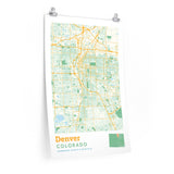 Denver Colorado City Street Map Poster-Allegiant Goods Co. Vintage Sports Apparel