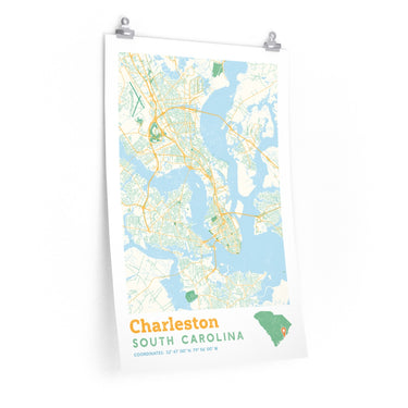 Charleston South Carolina City Street Map Poster-Allegiant Goods Co. Vintage Sports Apparel