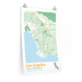 Los Angeles California City Street Map Poster-Allegiant Goods Co. Vintage Sports Apparel