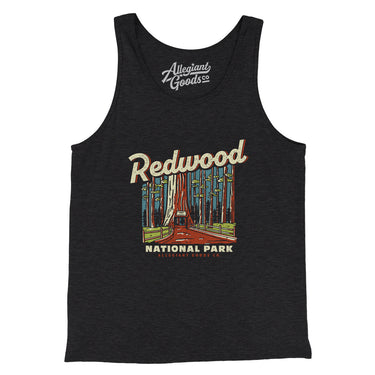 Redwood National Park Men/Unisex Tank Top-Charcoal Black TriBlend-Allegiant Goods Co. Vintage Sports Apparel
