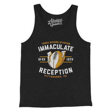 Immaculate Reception Men/Unisex Tank Top-Charcoal Black TriBlend-Allegiant Goods Co. Vintage Sports Apparel