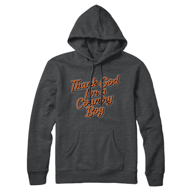 Thank God I’m A Country Boy Hoodie-Charcoal Heather-Allegiant Goods Co. Vintage Sports Apparel