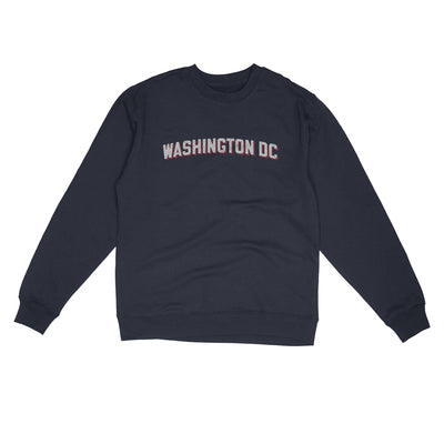 Washington Dc Varsity Midweight Crewneck Sweatshirt-Classic Navy-Allegiant Goods Co. Vintage Sports Apparel