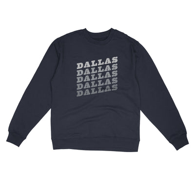 Dallas Vintage Repeat Midweight Crewneck Sweatshirt-Classic Navy-Allegiant Goods Co. Vintage Sports Apparel