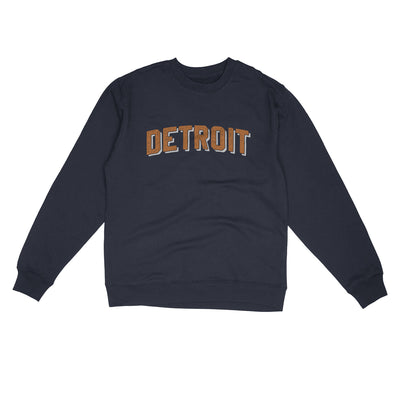 Detroit Varsity Midweight Crewneck Sweatshirt-Classic Navy-Allegiant Goods Co. Vintage Sports Apparel