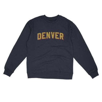 Denver Varsity Midweight Crewneck Sweatshirt-Classic Navy-Allegiant Goods Co. Vintage Sports Apparel
