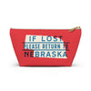 If Lost Return to Nebraska Accessory Bag-Small-Allegiant Goods Co. Vintage Sports Apparel