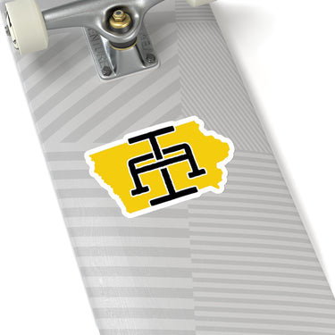 Iowa Home State Sticker (Yellow & Black)-Allegiant Goods Co. Vintage Sports Apparel