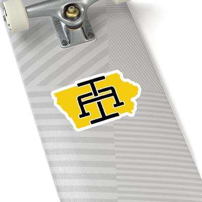 Iowa Home State Sticker (Yellow & Black)-6x6"-Allegiant Goods Co. Vintage Sports Apparel