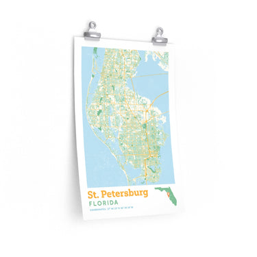 St. Petersburg Florida City Street Map Poster-12″ × 18″-Allegiant Goods Co. Vintage Sports Apparel