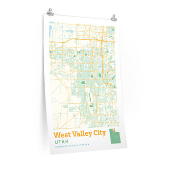 West Valley City Utah City Street Map Poster-Allegiant Goods Co. Vintage Sports Apparel
