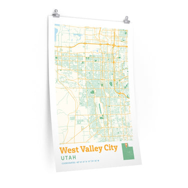 West Valley City Utah City Street Map Poster-Allegiant Goods Co. Vintage Sports Apparel