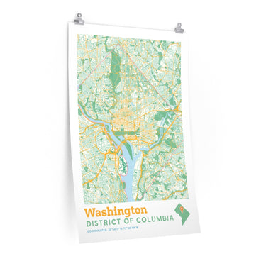 Washington D.C. City Street Map Poster-Allegiant Goods Co. Vintage Sports Apparel